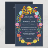 Folkart Flower Fiesta Wedding Invitation Boda (Voorkant / Achterkant)