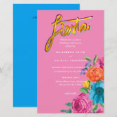 Folkart Flower Fiesta Wedding Invitation Boda (Voorkant / Achterkant)