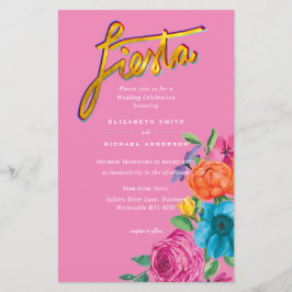Folkart Flower Fiesta Wedding Invitation Boda
