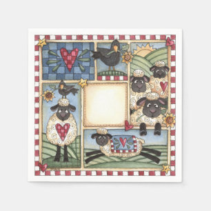 Folkart Sheep & Crows Servetten