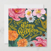 Folkbloem Birthday wenskaart (Voorkant)