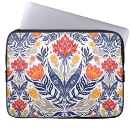 Folkbloemen patroon laptop sleeve