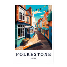 Folkestone Poster, Kent Poster, Engeland Poster
