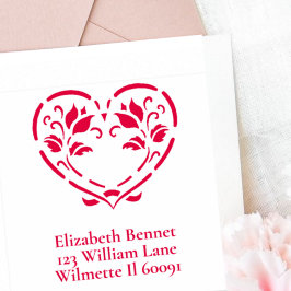 Folkflorale hartslag zelfinktende stempel