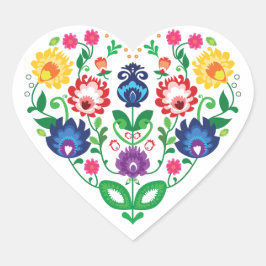 Folkhart. Liefde folklore Hart Sticker
