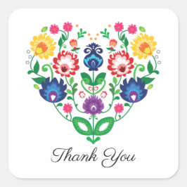 Folkhart met aangepaste tekst vierkante sticker
