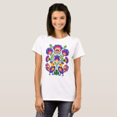 Folklore aux coqs roses T-Shirt (Devant entier)