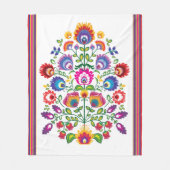 Folklore bloemen, mengsel van kleuren 3 fleece deken (Voorkant)