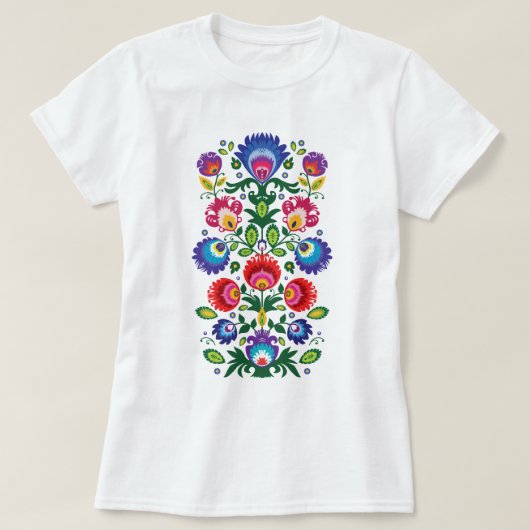 Folklore bloemen, mengsel van kleuren 6 t-shirt (Design voorkant)