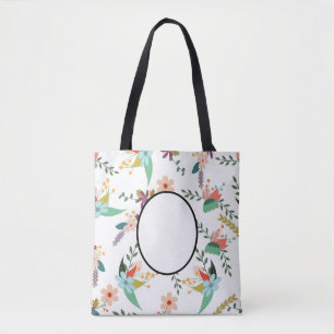 Folklore Bloemen   Voeg naam, monogram, tekst CADO Tote Bag