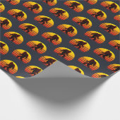 Folklore creature Bigfoot met een staande zon. Cadeaupapier (Hoek)