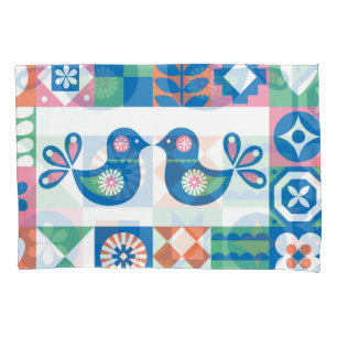Folklore Floral Kaart: Scandinavisch design. Kussensloop