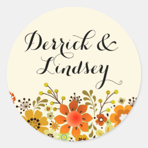 Folklore Flower Garden geel Ronde Sticker