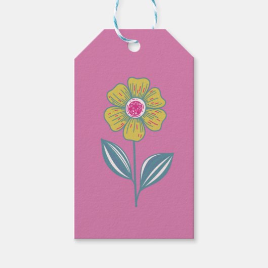 Folklore Flower Gift Label Cadeaulabel (Voorkant)