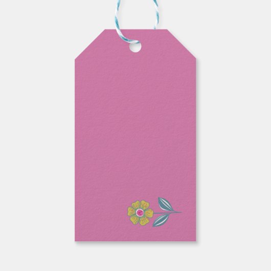 Folklore Flower Gift Label Cadeaulabel (Achterkant)