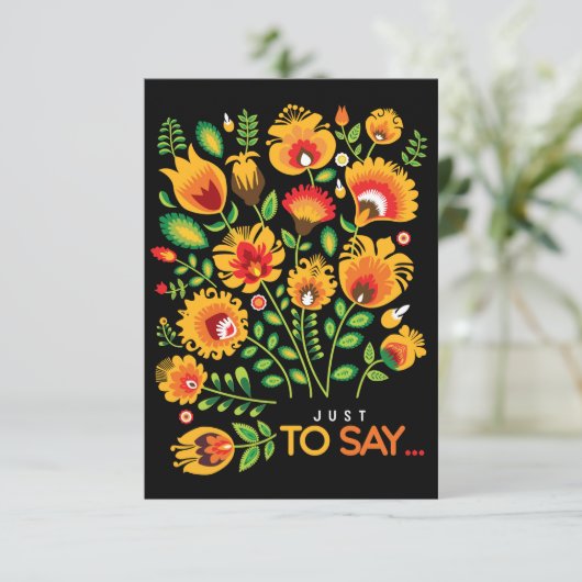 Folklore génial Juste pour dire... Carte de remerc (Debout devant)