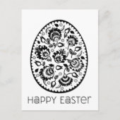 Folklore Happy Easter Zwart&wit [ei] Briefkaart (Voorkant)