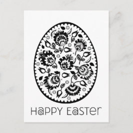Folklore Happy Easter Zwart&wit [ei] Briefkaart