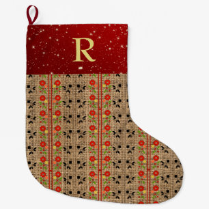Folklore kerststooking Traditionele brief Grote Kerstsok