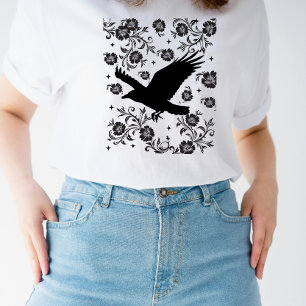 Folklore Kraai Bos Raven ForestCore Esthetiek Tri-Blend Shirt
