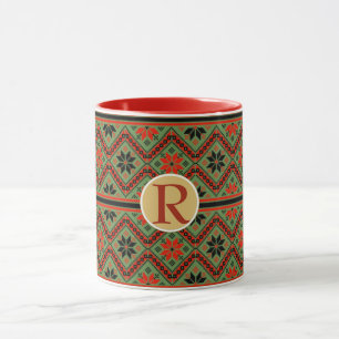 Folklore Mok Gepersonaliseerd Monogram RED GREEN C