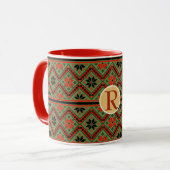 Folklore Mok Gepersonaliseerd Monogram RED GREEN C (Voorkant links)