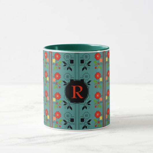 Folklore Mok Gepersonaliseerd Monogram Turquoise X (Midden)