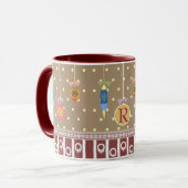 Folklore Mok Gepersonaliseerd Monogram Xmas Bauble (Voorkant links)
