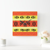 Folklore-ontwerp Vierkante Klok (Huis)