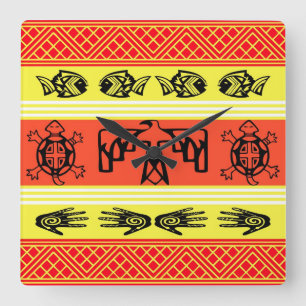 Folklore-ontwerp Vierkante Klok