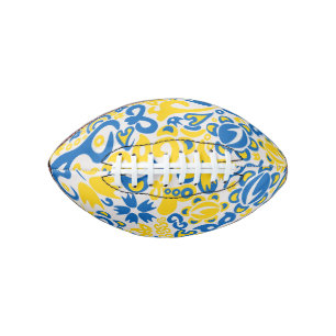 Folklore-patroon met Tas van Oekraïense vlagkleure American Football
