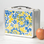 Folklore pattern with Oekrainian flag covu (In situ)