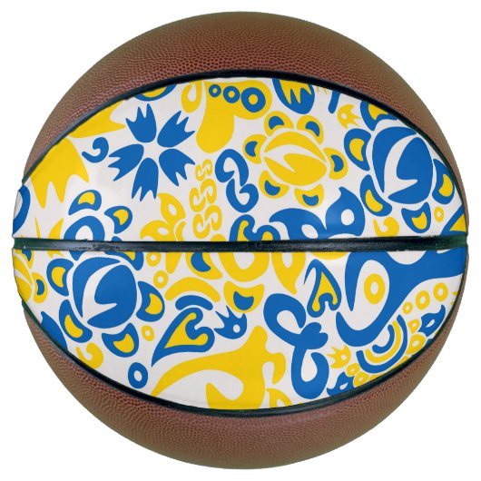 Folklore pattern with Oekrainian flag covu Basketbal (Voorkant)