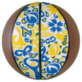 Folklore pattern with Oekrainian flag covu Basketbal (Verticaal)
