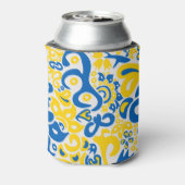 Folklore pattern with Oekrainian flag covu Blikjeskoeler (Blikje Achterkant)