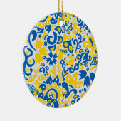 Folklore pattern with Oekrainian flag covu Keramisch Ornament (Rechts)