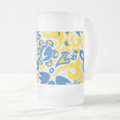 Folklore pattern with Oekrainian flag covu Matglas Bierpul (Voorkant rechts)