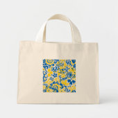 Folklore pattern with Oekrainian flag covu Mini Tote Bag (Voorkant)