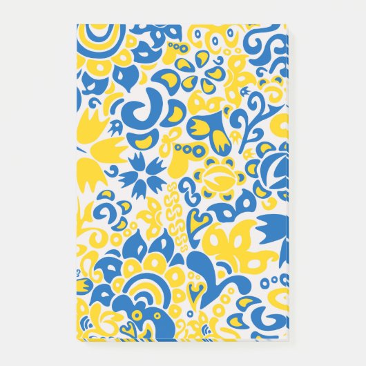 Folklore pattern with Oekrainian flag covu Post-it® Notes (Voorkant)