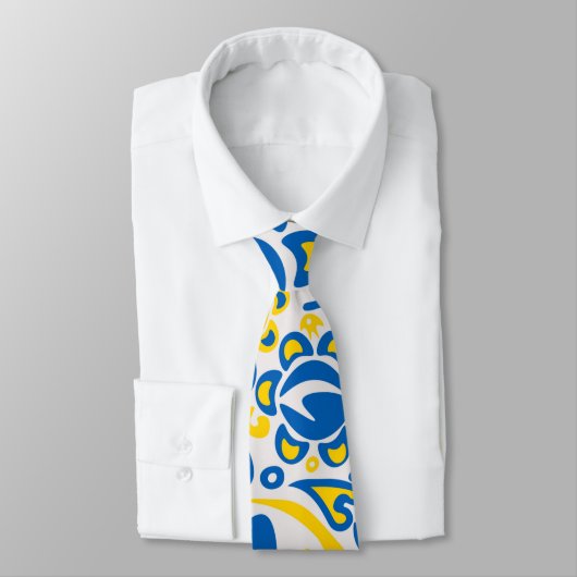 Folklore pattern with Oekrainian flag covu Stropdas (Gebonden)