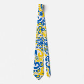 Folklore pattern with Oekrainian flag covu Stropdas (Voorkant)