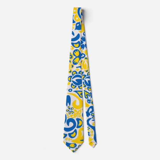 Folklore pattern with Oekrainian flag covu Stropdas (Voorkant)
