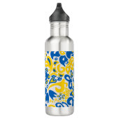 Folklore pattern with Oekrainian flag covu Waterfles (Rechts)