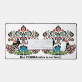 Folklore polonais avec paons, texte personnalisé (Clavier et souris)