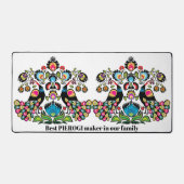 Folklore polonais avec paons, texte personnalisé (Recto)