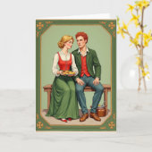 Folklore Romantische Wenskaart Kaart (Gele Bloem)