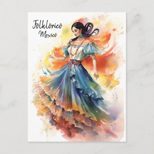 Folklorico Dance Mexico Briefkaart - Wereld van de (Voorkant)