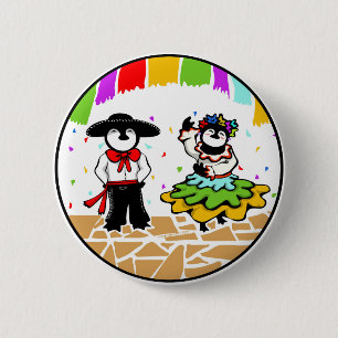 Folklorico Penguins Ronde Button 5,7 Cm
