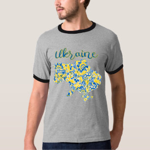 Folkloristisch patroon en Oekraïense typografie T- T-shirt