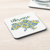 Folkloristisch patroon en Oekraïne-typografie Bier Onderzetter (Linkerzijde)